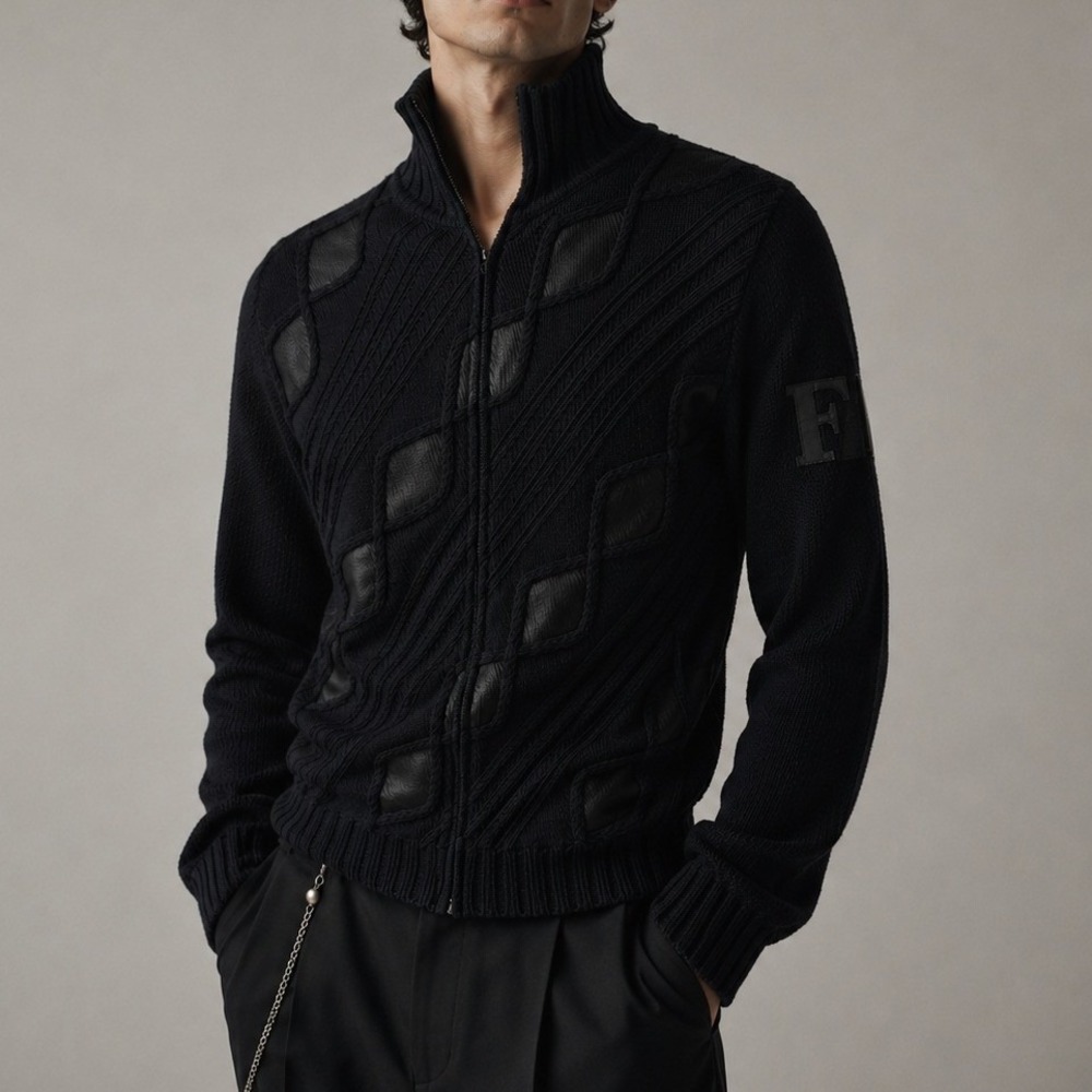 Vintage Gianfranco Ferré Sport Merino Wool Full Zip‎ Sweater Italy M